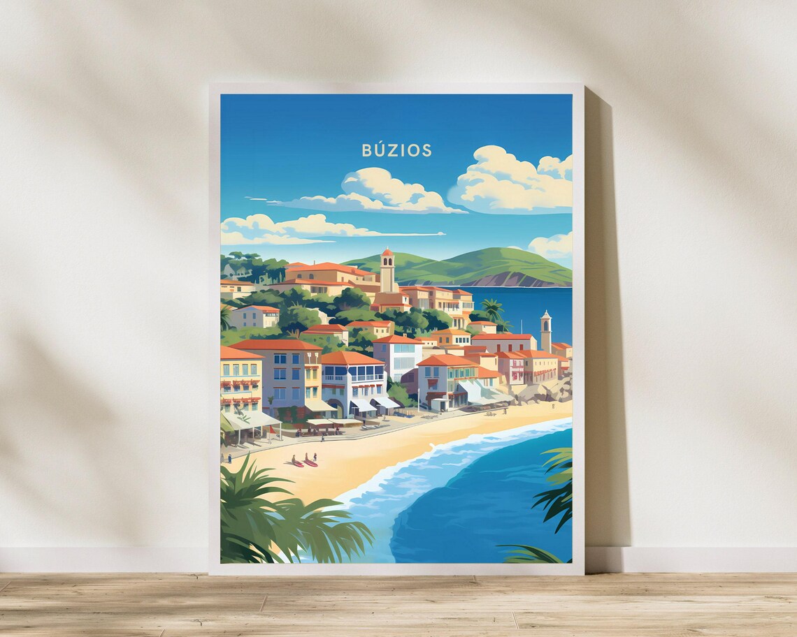 Bzios Brazil Travel Print Poster Wall Art Vintage Decor