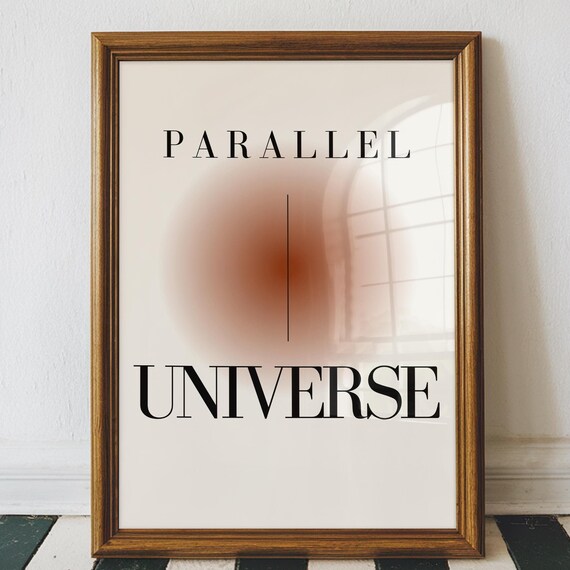 Parallel Universe Minimalist Typography Gradient Circle Art Poster