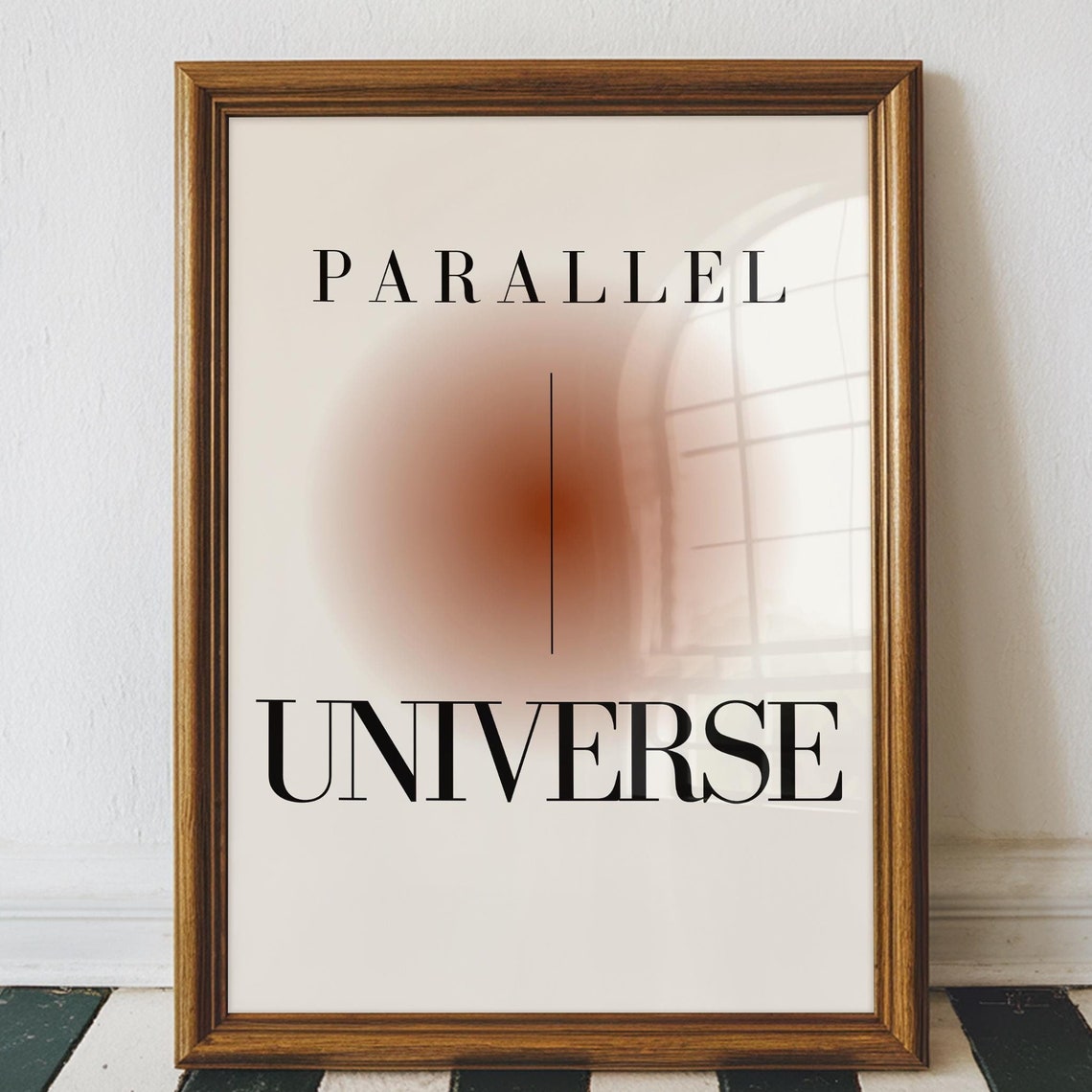 Parallel Universe Minimalist Typography Gradient Circle Art Poster