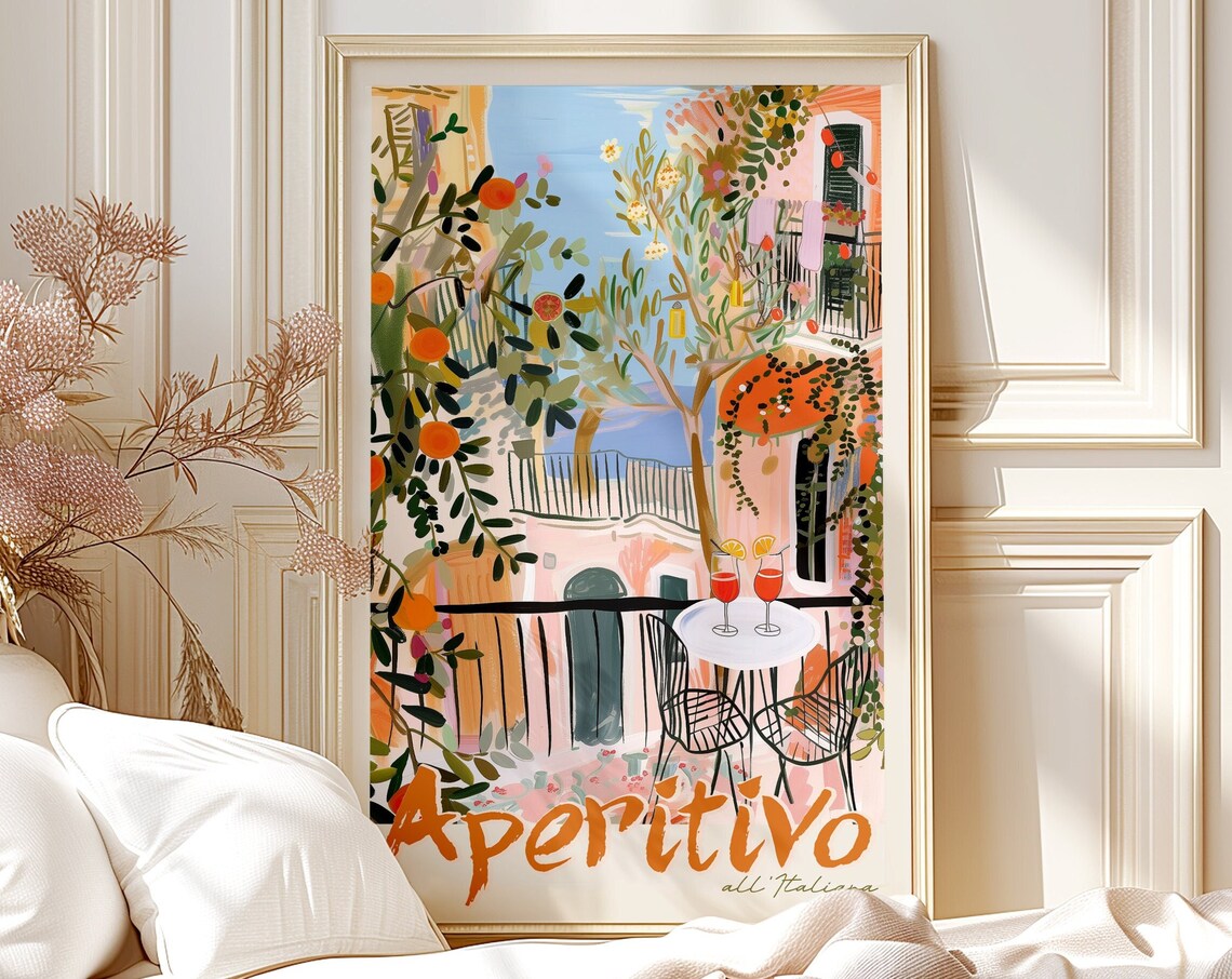 Italian Aperitivo Retro Cocktail Art Print