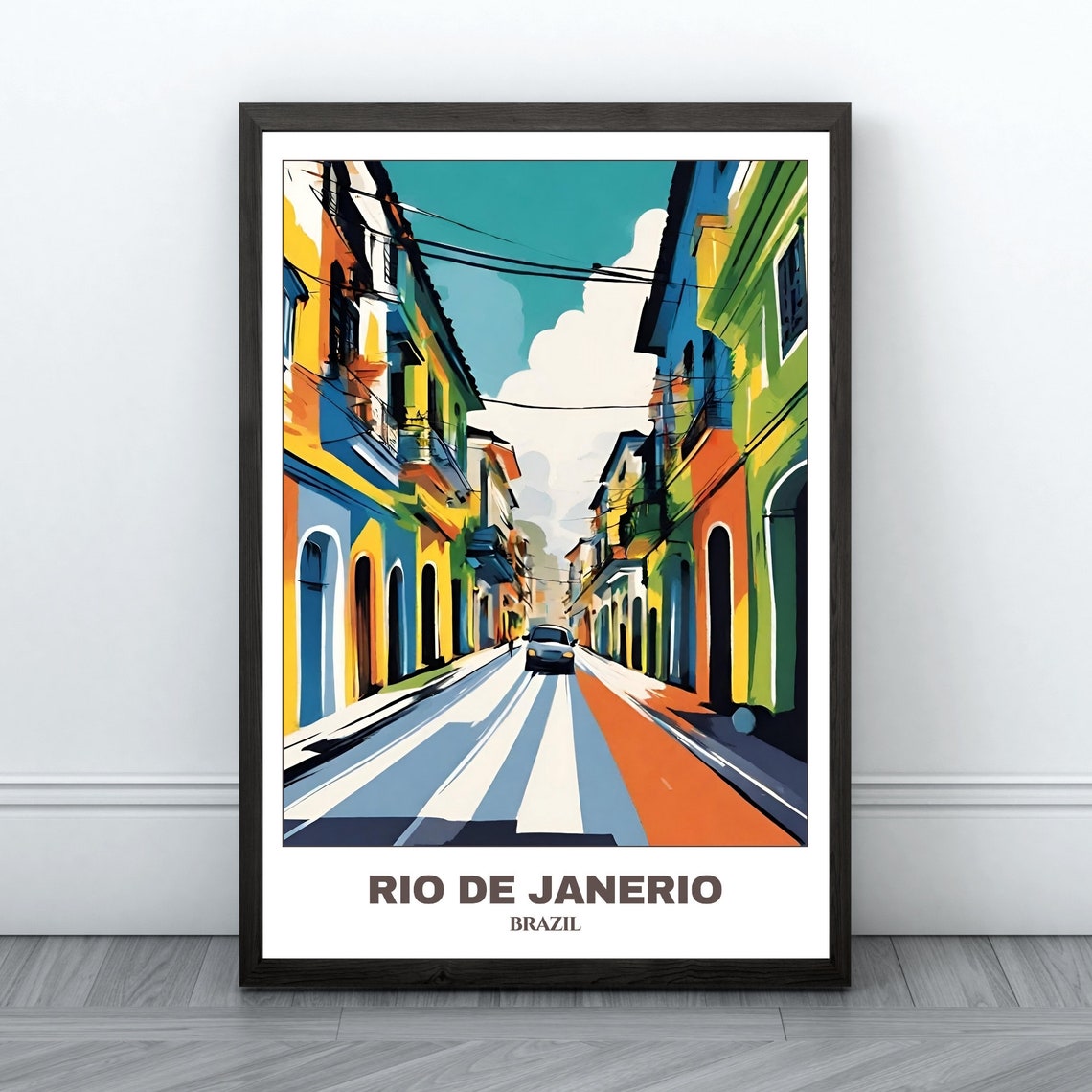 Rio De Janerio Travel Poster Brazil Travel Poster Cityscape Painting Print Wall Art Rio Home Decor Brazil Travel