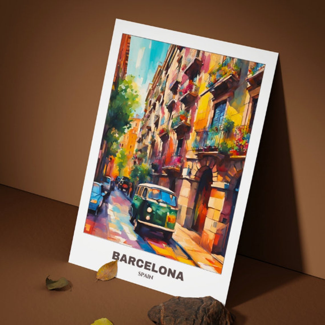 Barcelona Travel Poster Spaintravel Poster Oil Painting Cityscape Painting Travel Wall Art Room Decor Spain Trip - Image 5