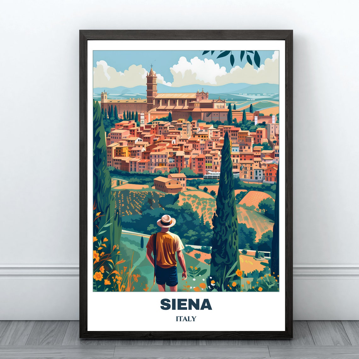 Siena Travel Poster Italy Travel Poster Citycape Painting Print Wall Art Siena Home Decor Siena Trip Art Print