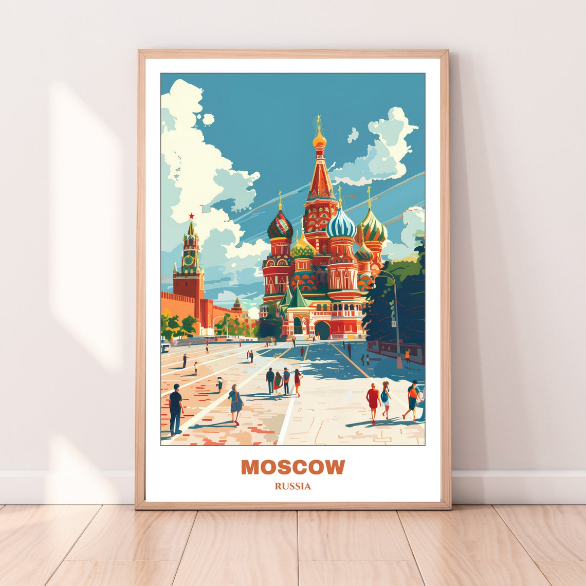 Moscow Travel Poster Russia Travel Poster Moscow Painting Print Wall Art Moscow Room Decor Russia Illustration - Image 3