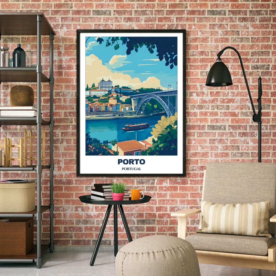 Porto Travel Poster Portugal Travel Poster Citycape Painting Print Wall Art Porto Home Decor Portugal Trip Print - Image 2