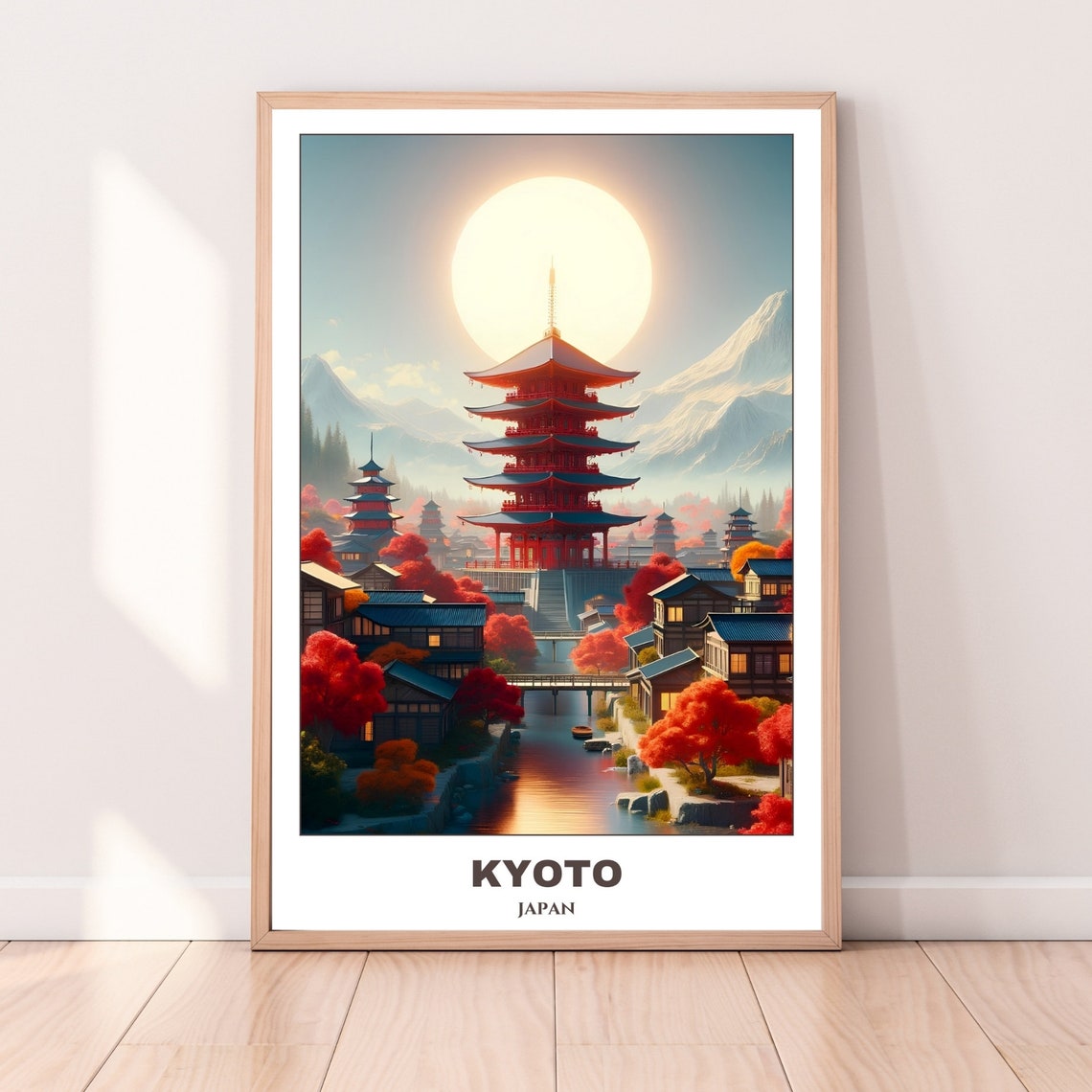 Kyoto Travel Poster Japantravel Poster Cityscape Painting Print Wall Art Travel Wall Art Home Decor Kyoto Trip - Image 3