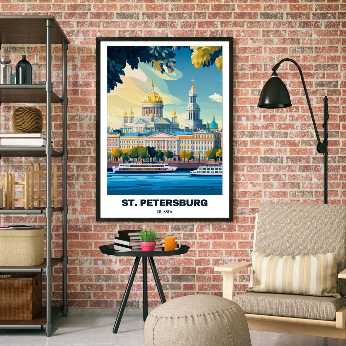 Stpetersburg Travel Poster Russia Travel Print Citycape Painting Wall Art Stpetersburg Home Decor Stpetersburg Print - Image 2