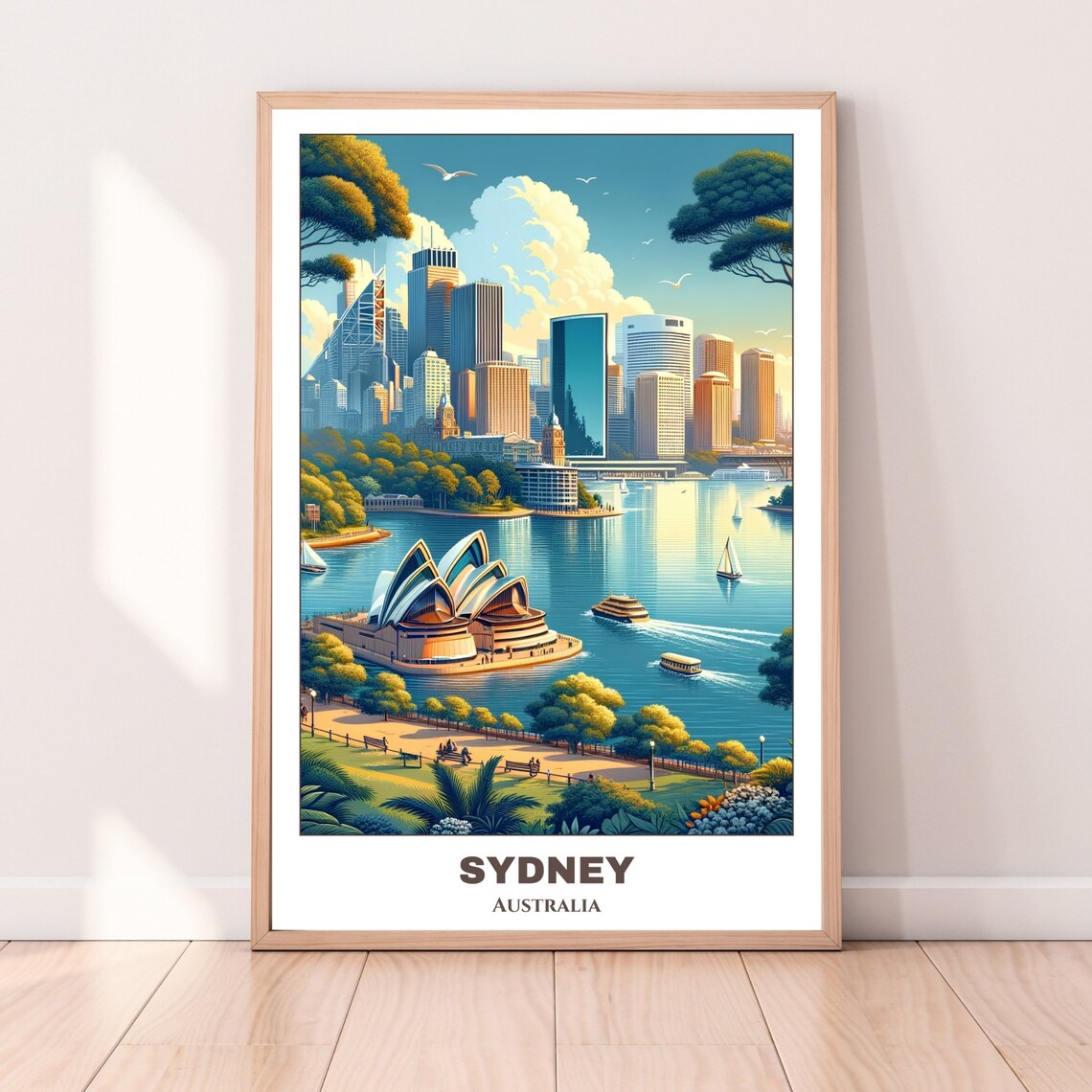 Sydneytravel Poster Australia Travel Poster Cityscape Painting Print Wall Art Sydney Decor Australia Travel Print - Image 4