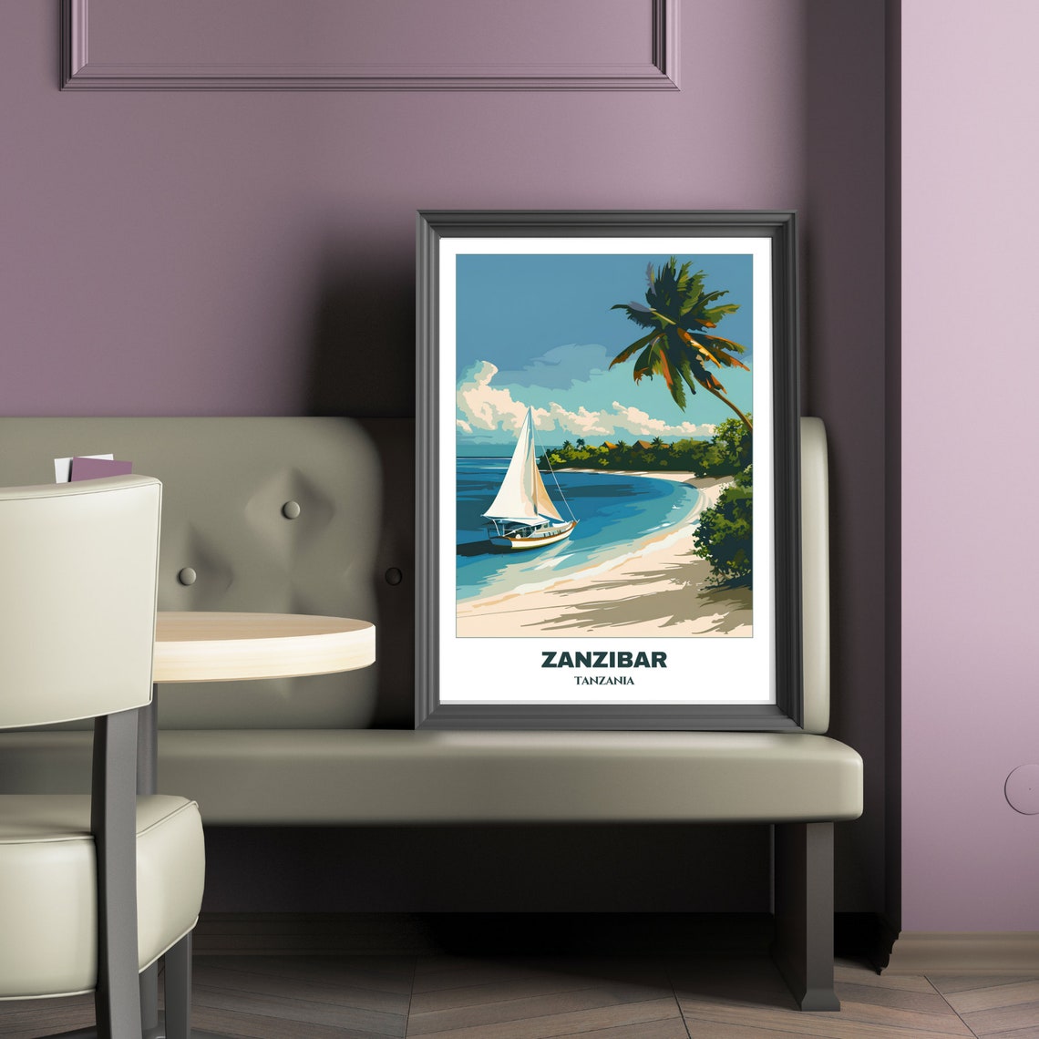 Zanzibar City Travel Poster Tanzania Travel Poster Zanzibar Painting Print Wall Art Tanzania Home Decor Stone Town - Image 2