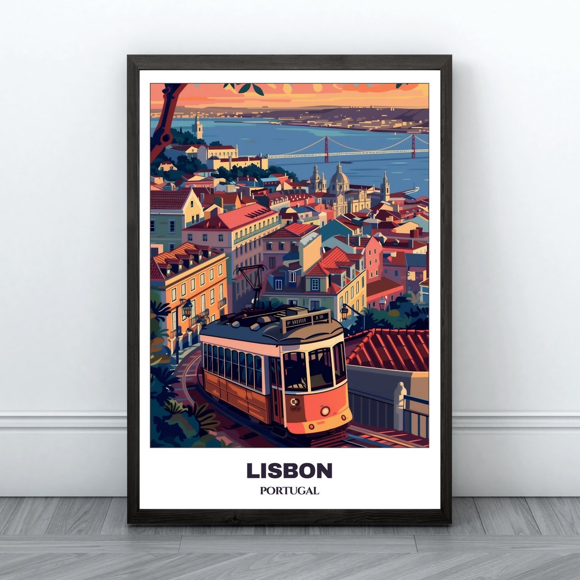 Lisbon Travel Poster Portugal Travel Poster Citycape Painting Print Wall Art Lisbon Home Decor Lisbon Trip Print