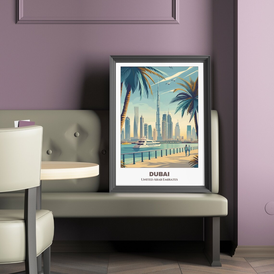 Dubai Marina Skyline Palm Promenade Yacht Waterfront Travel Poster - Image 2