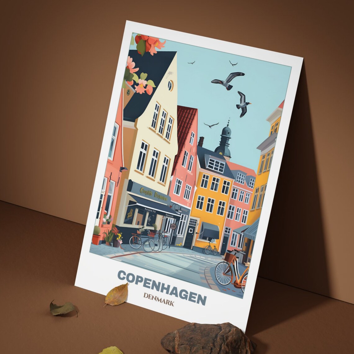Copenhagen Travel Poster Denmark Travel Poster Citycape Painting Wall Art Copenhagen Home Decor Copenhagen Illustration - Image 3