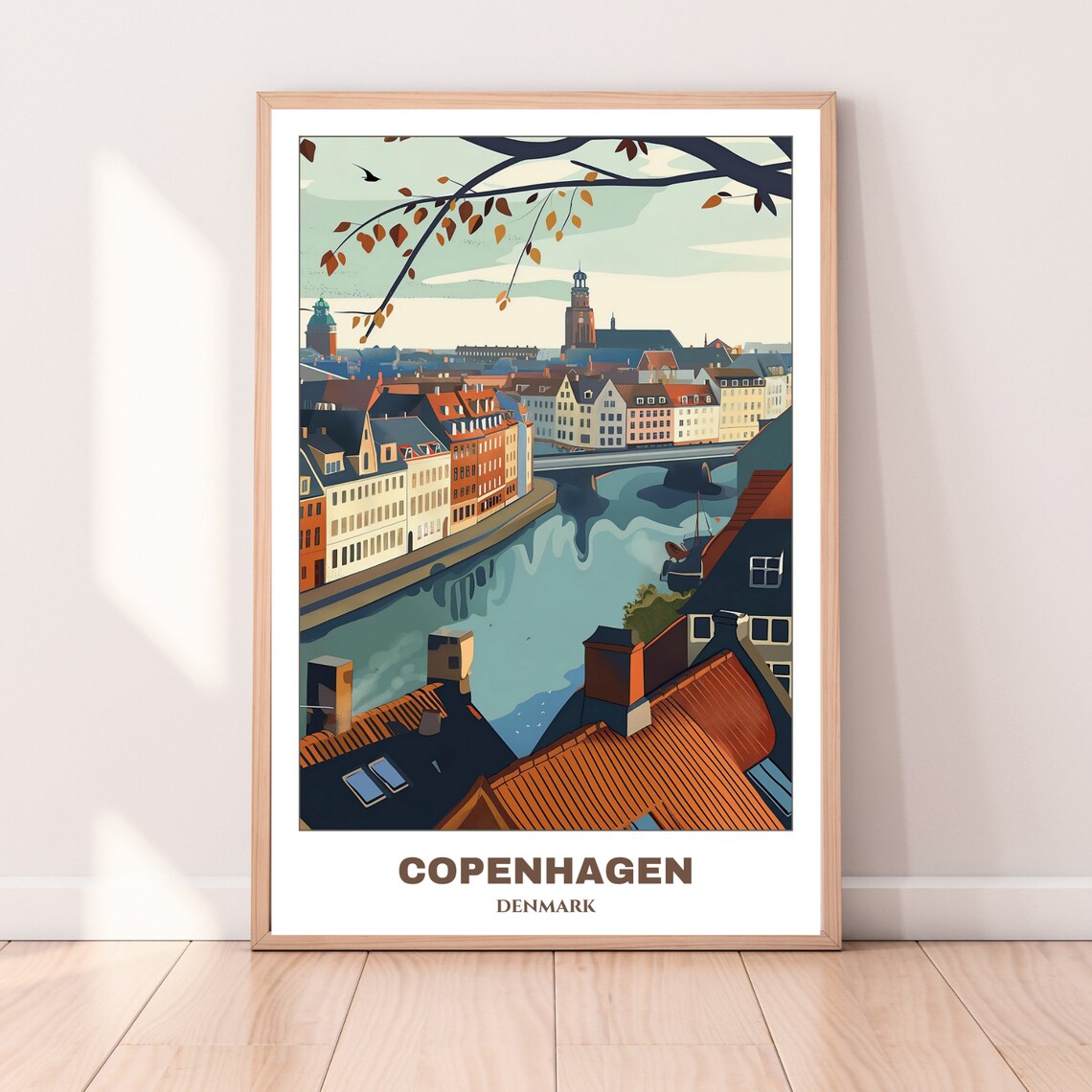 Copenhagen Travel Poster Denmark Travel Poster Citycape Painting Wall Art Copenhagen Home Decor Copenhagen Trip Print - Image 5