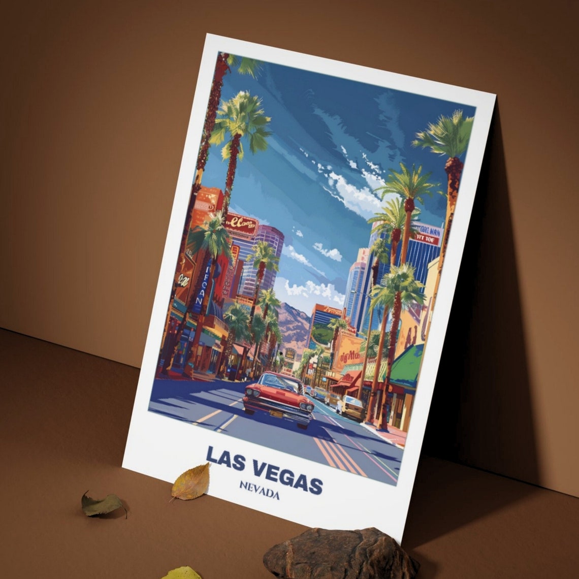 Las Vegas Travel Poster Nevada Travel Poster Las Vegas Painting Cityscape Painting Vegas Wall Art Home Decor Nevada Trip - Image 3