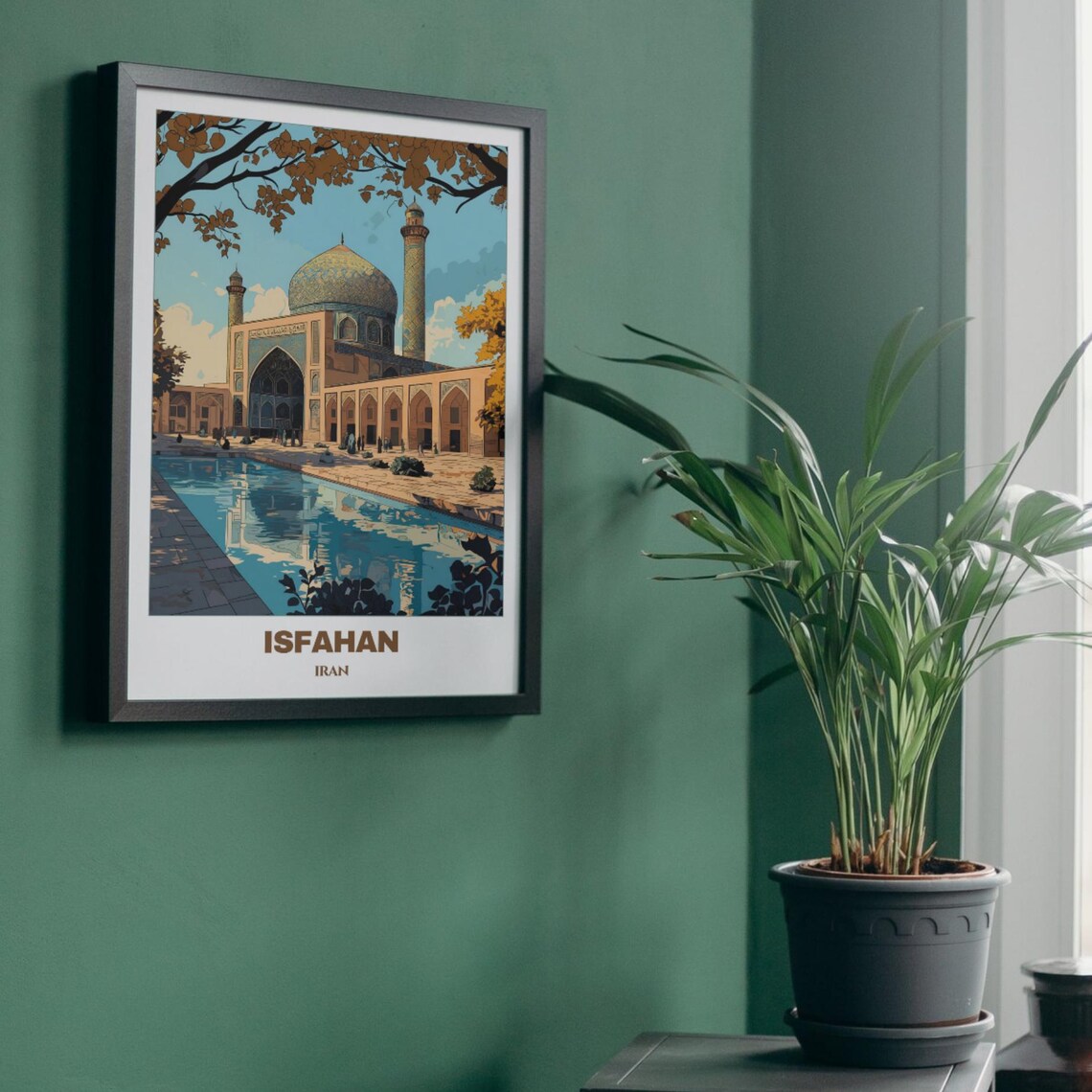 Isfahan Travel Poster, Iran Cityscape Art Print - Image 3