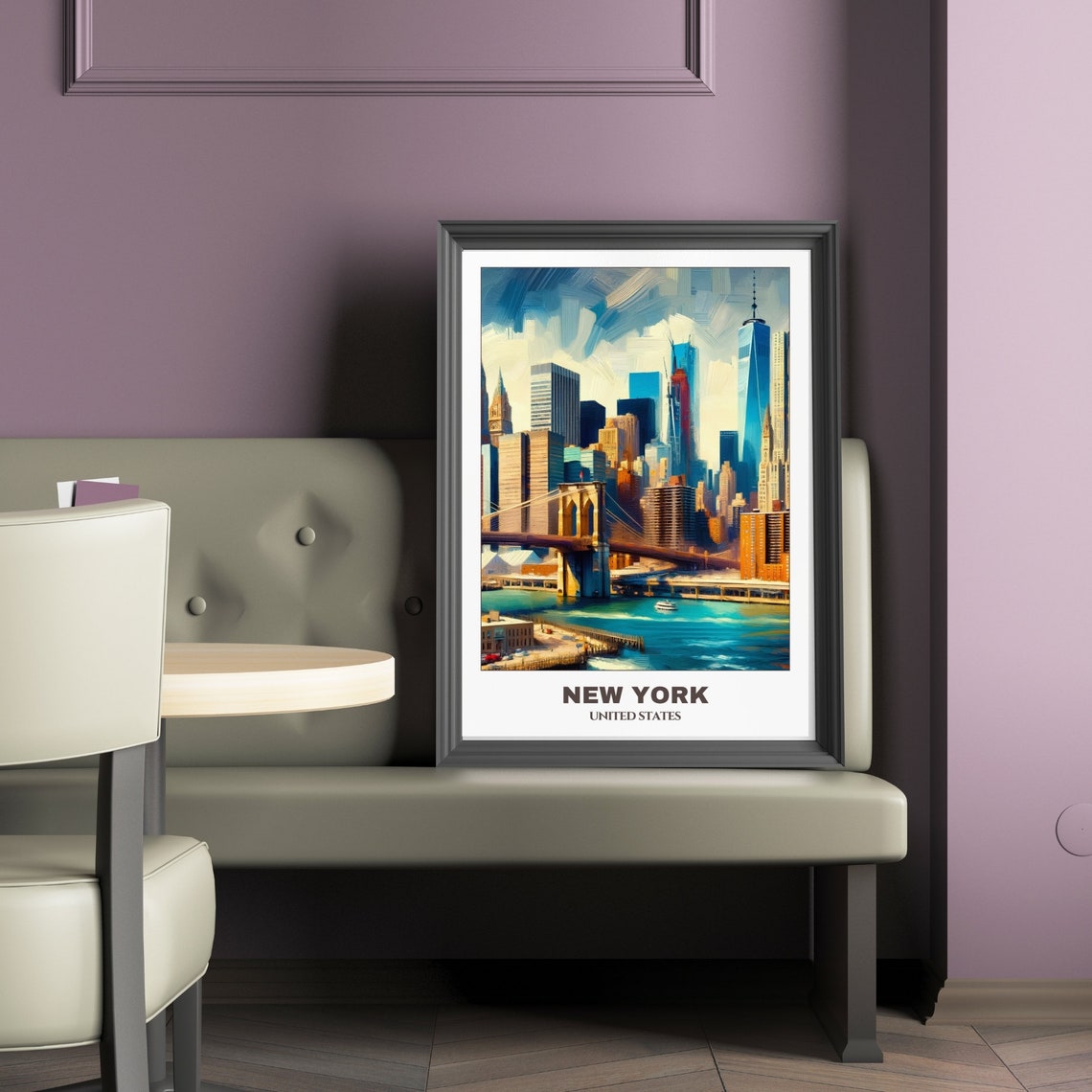 New York City Poster United States Travel Poster New York Painting Cityscape Painting Wall Art Decor Usa Trip Travel Gift - Image 2
