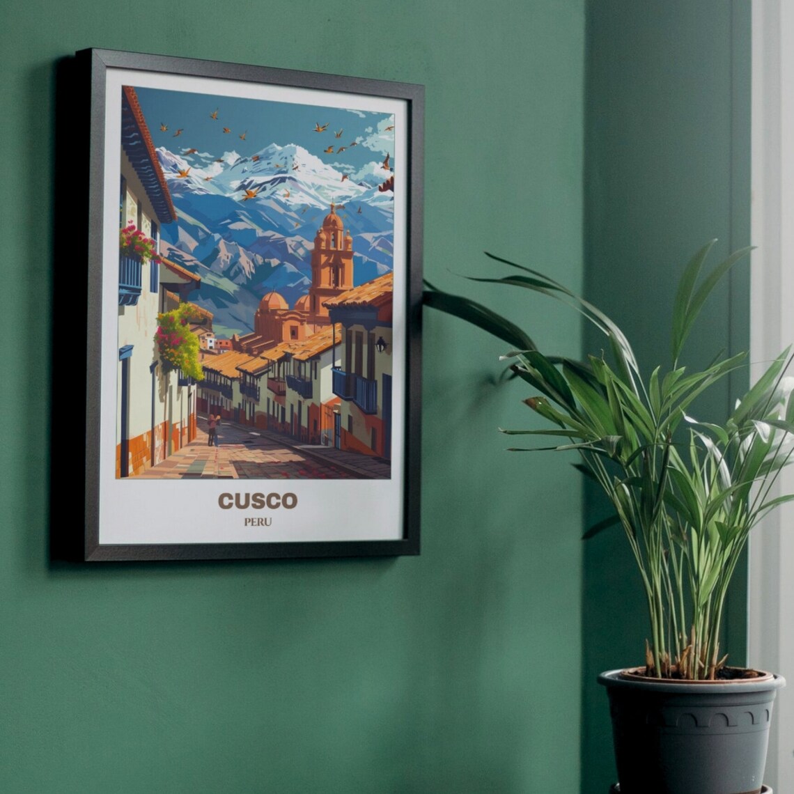 Cusco Peru Snowcapped Andes Church Tower Street Travel Poster - Image 5