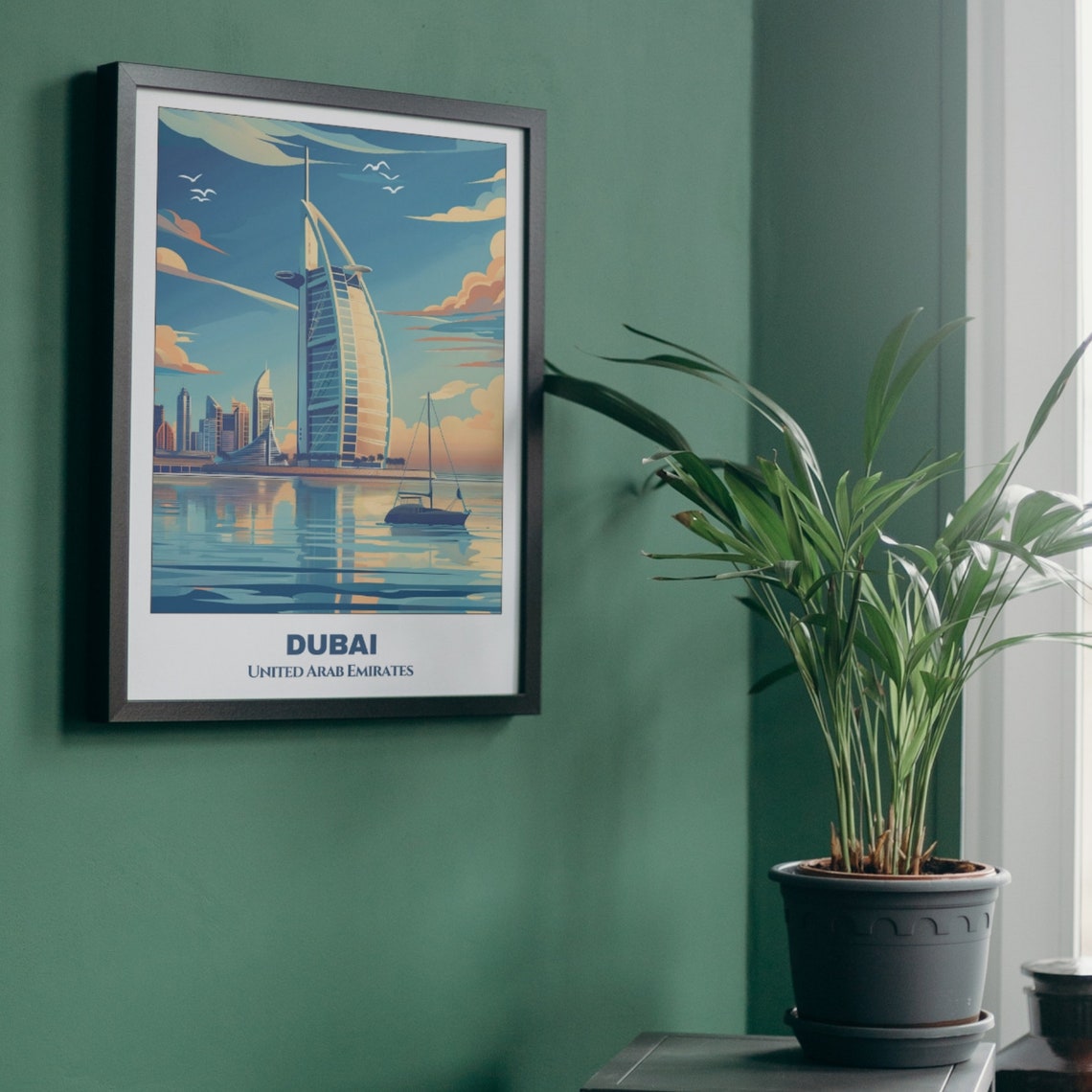 Dubai Burj Al Arab Sail Hotel Waterfront Skyline Travel Poster - Image 5