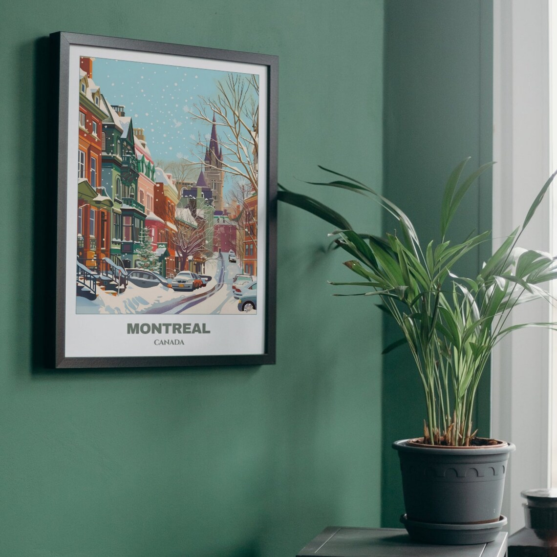 Montreal Snowly Travel Poster, Canada Cityscape Print - Image 5