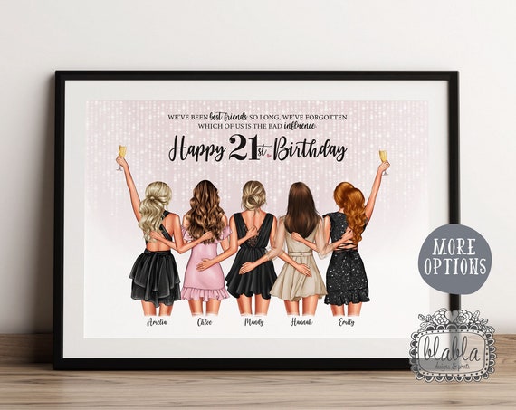 21st Birthday Gift Friend Gift Best Friends Print Best Friend Gift Friend Gift Friend Wall Art Birthday Gift Personalised Gift