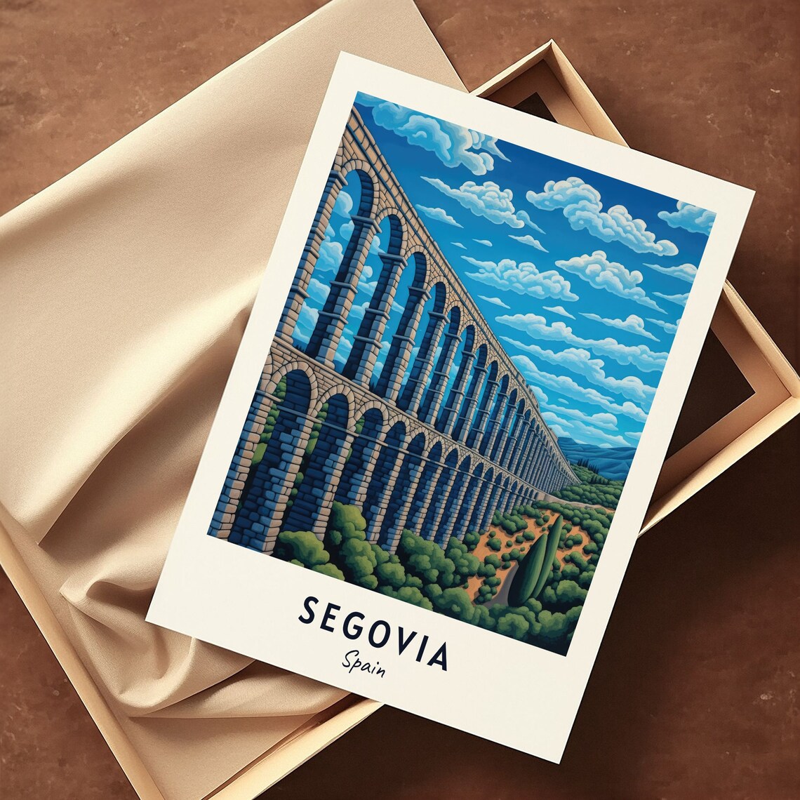 Aqueduct of Segovia Travel Poster, Segovia Spain - Image 3