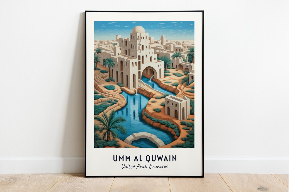 Umm Al Quwain Fort Travel Print Wall Art Umm Al Quwain United Arab Emirates City Print Umm Al Quwain Fort Travel Gift