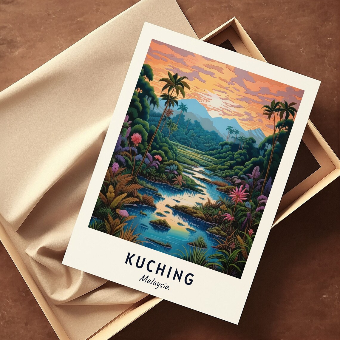 Semenggoh Nature Reserve Travel Print Wall Art Kuching Malaysia City Print Semenggoh Nature Reserve Travel Gift - Image 3