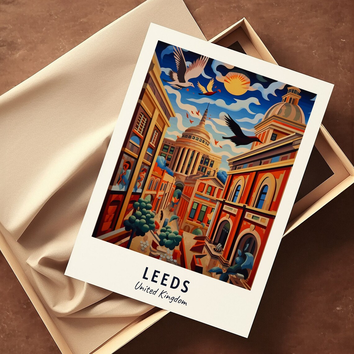 Leeds Travel Poster, United Kingdom City Print - Image 3