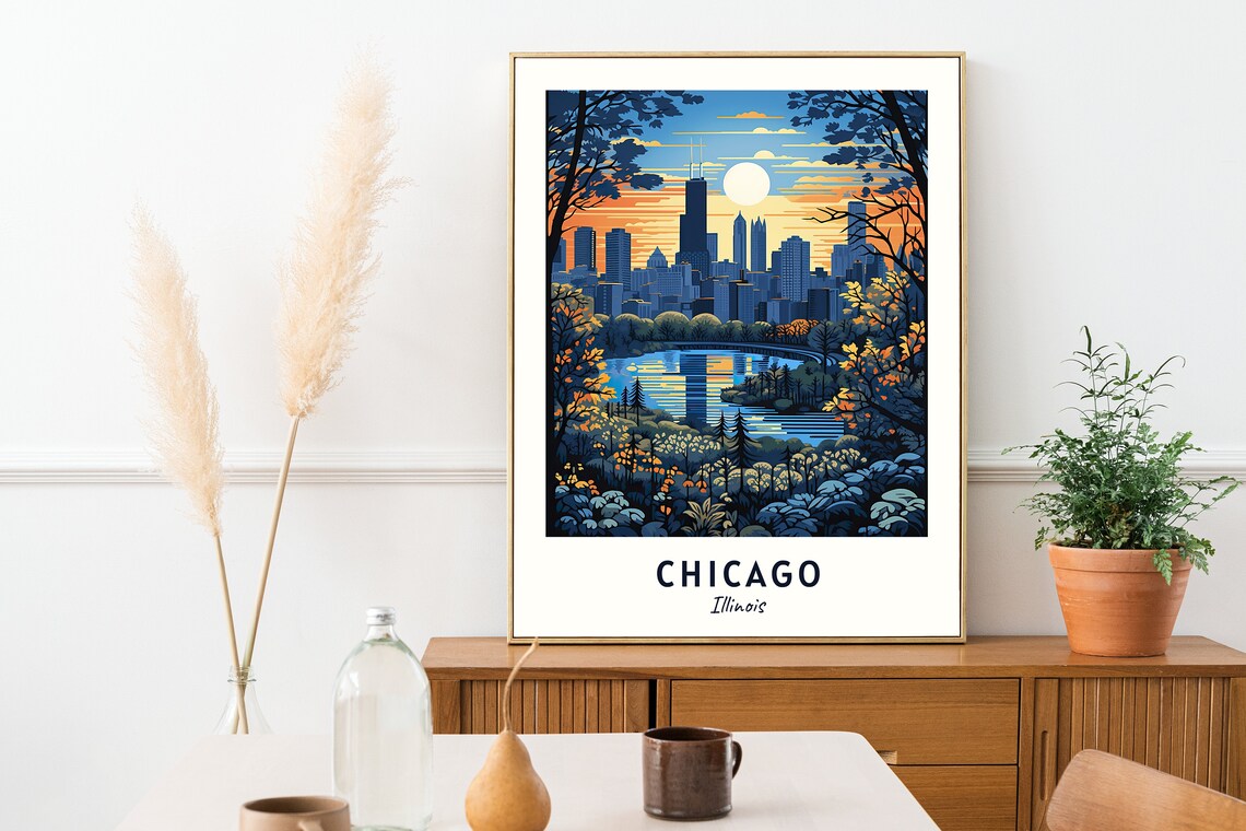Chicago Illinois Wedding Gift Travel Poster - Image 2