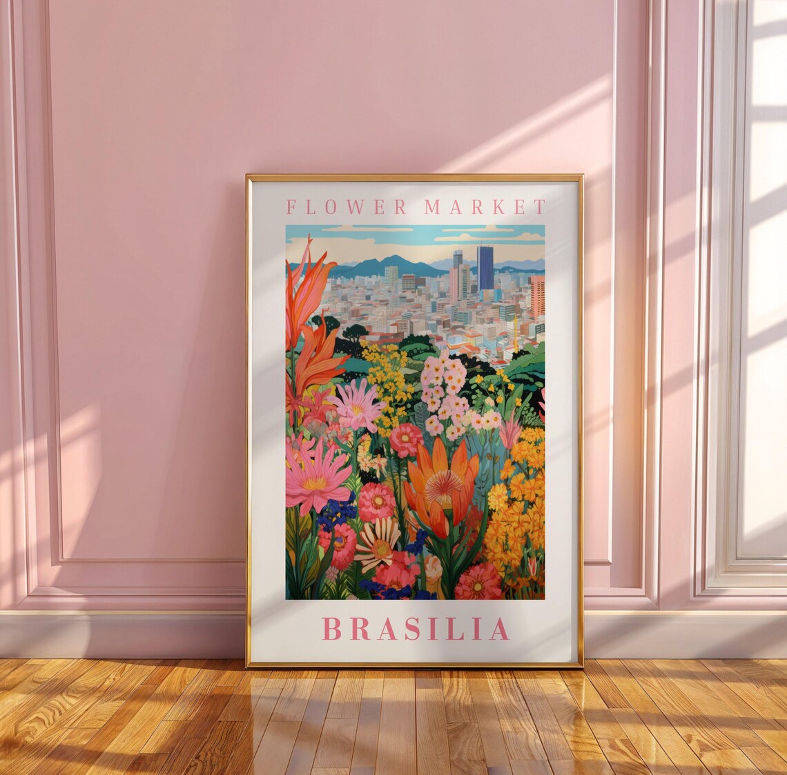 Brasilia Flower Market Poster with Brazilian City Exotic Bloom Garden - Image 3