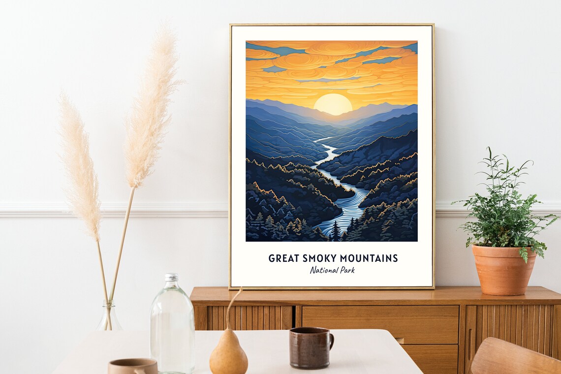 Great Smoky Mountains National Park Travel Print Wall Art Great Smoky Mountains National Park City Print Great Smoky Mountains - Image 2