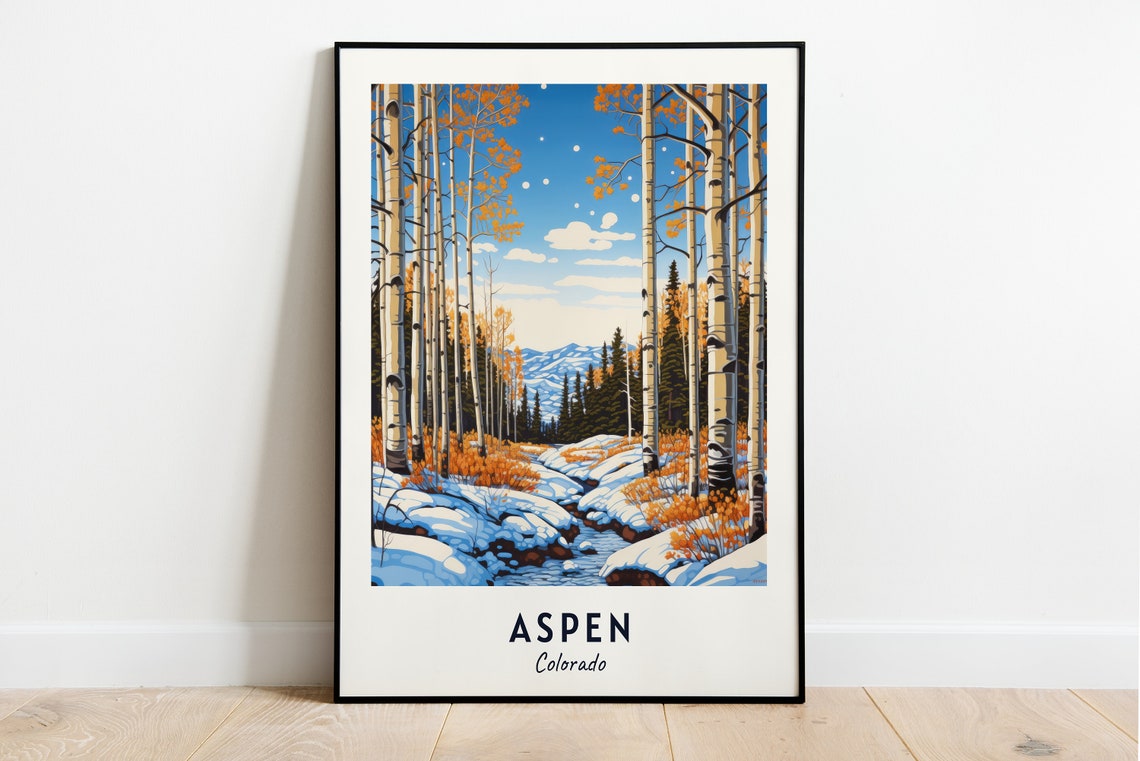 Aspen Colorado Travel Print Wall Art Aspen Colorado City Print Aspen Colorado Travel Gift Aspen Colorado Poster