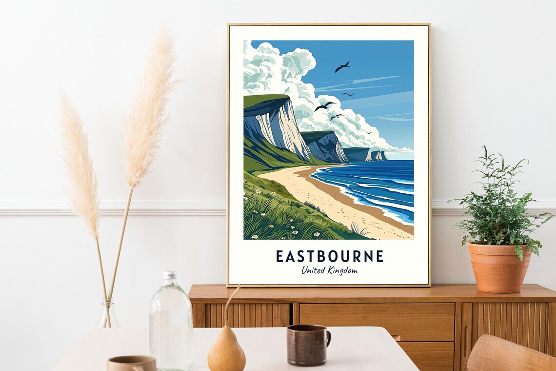 Eastbourne Travel Poster, United Kingdom City Print - Image 2