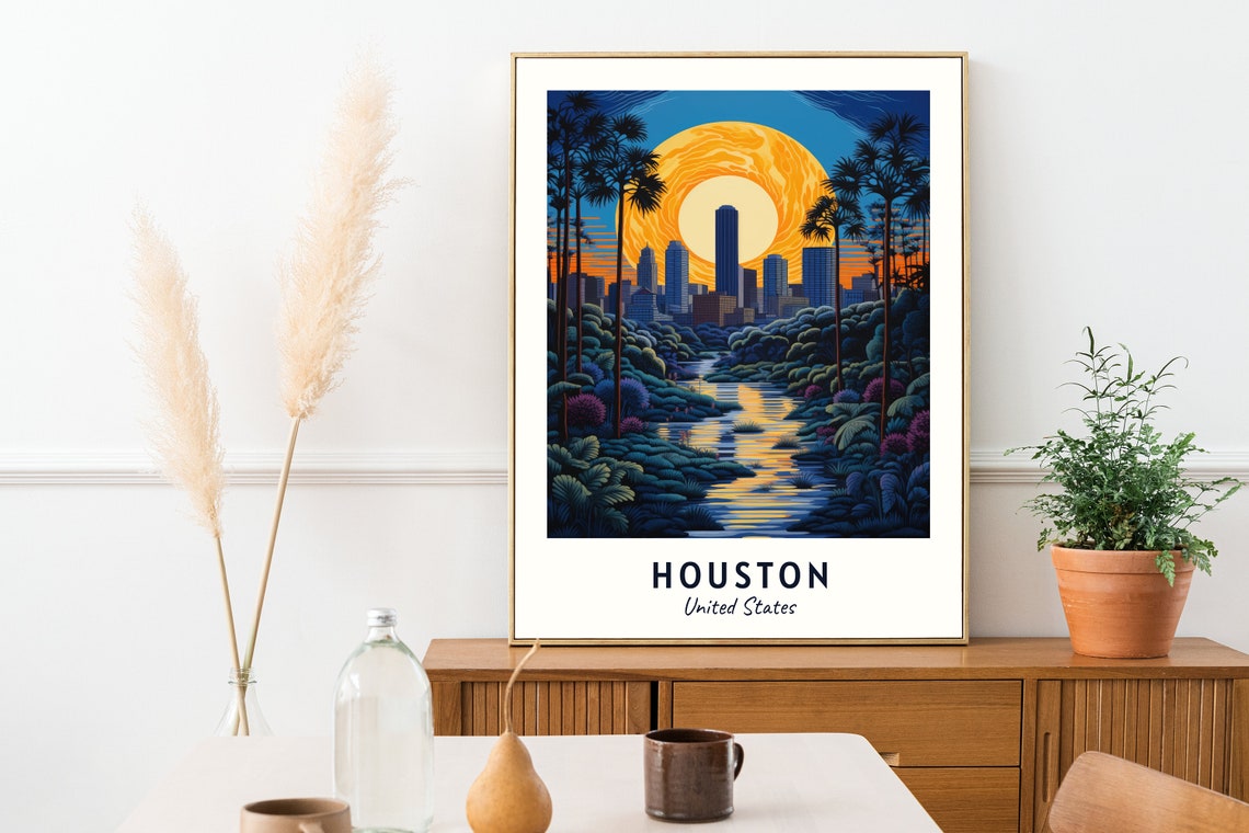 Houston United States Travel Print Wall Art Houston United States City Print Houston United States Travel Gift Houston Travel Gift - Image 2