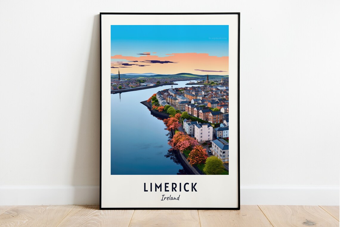 Limerick Travel Poster, Ireland City Print