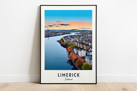 Limerick Travel Poster, Ireland City Print