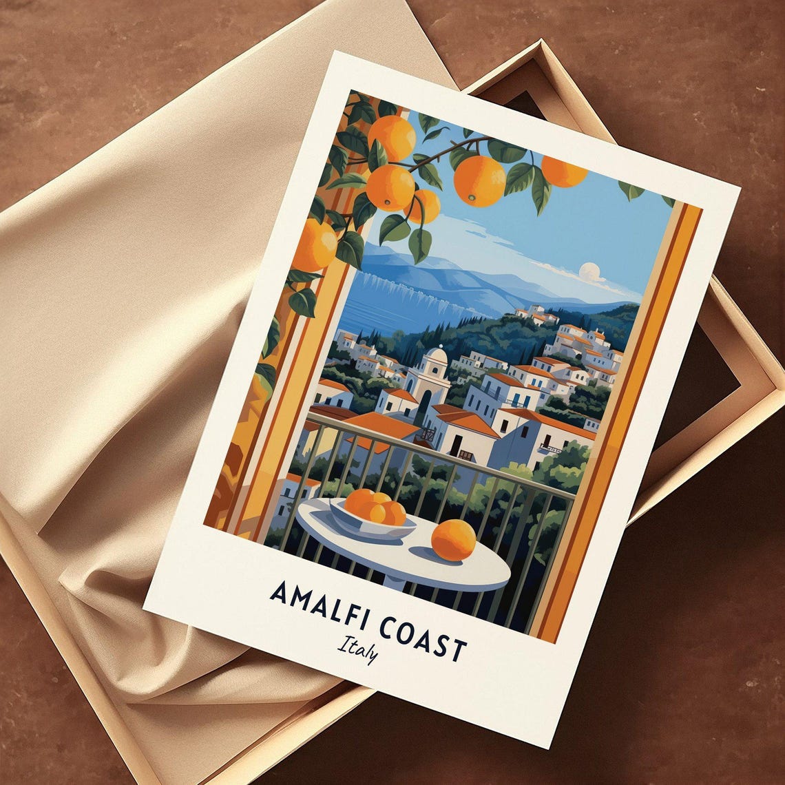 Amalfi Coast Travel Print Wall Art Amalfi Coast Italy City Print Amalfi Coast Travel Gift Amalfi Coast City Poster - Image 3