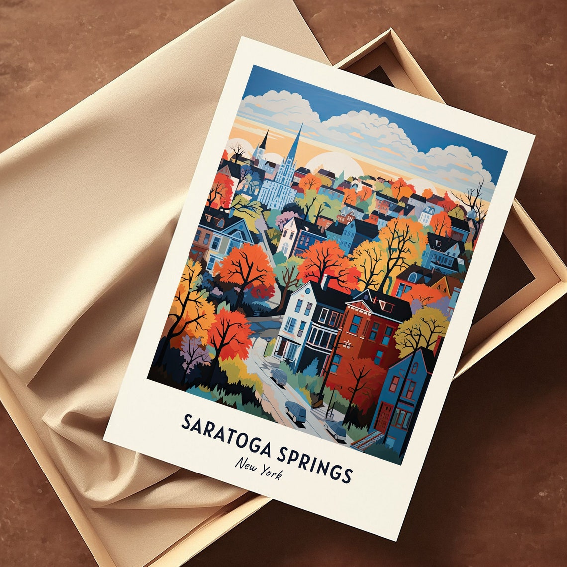 Saratoga Springs Travel Print Wall Art Saratoga Springs New York City Print Saratoga Springs Travel Gift Saratoga Springs City Poster - Image 3