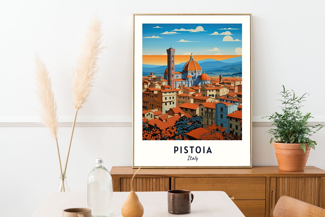 Pistoia Travel Print Wall Art Pistoia Italy City Print Pistoia Travel Gift Pistoia City Poster Travel Gift Wall Art - Image 2