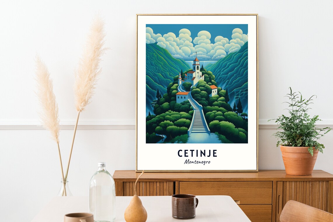 Cetinje Montenegro Hilltop Church With Long Stone Stairway Poster - Image 2