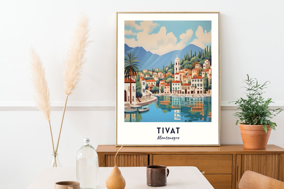 Tivat Montenegro Harbor Town With Boats And Reflections Poster - Image 2