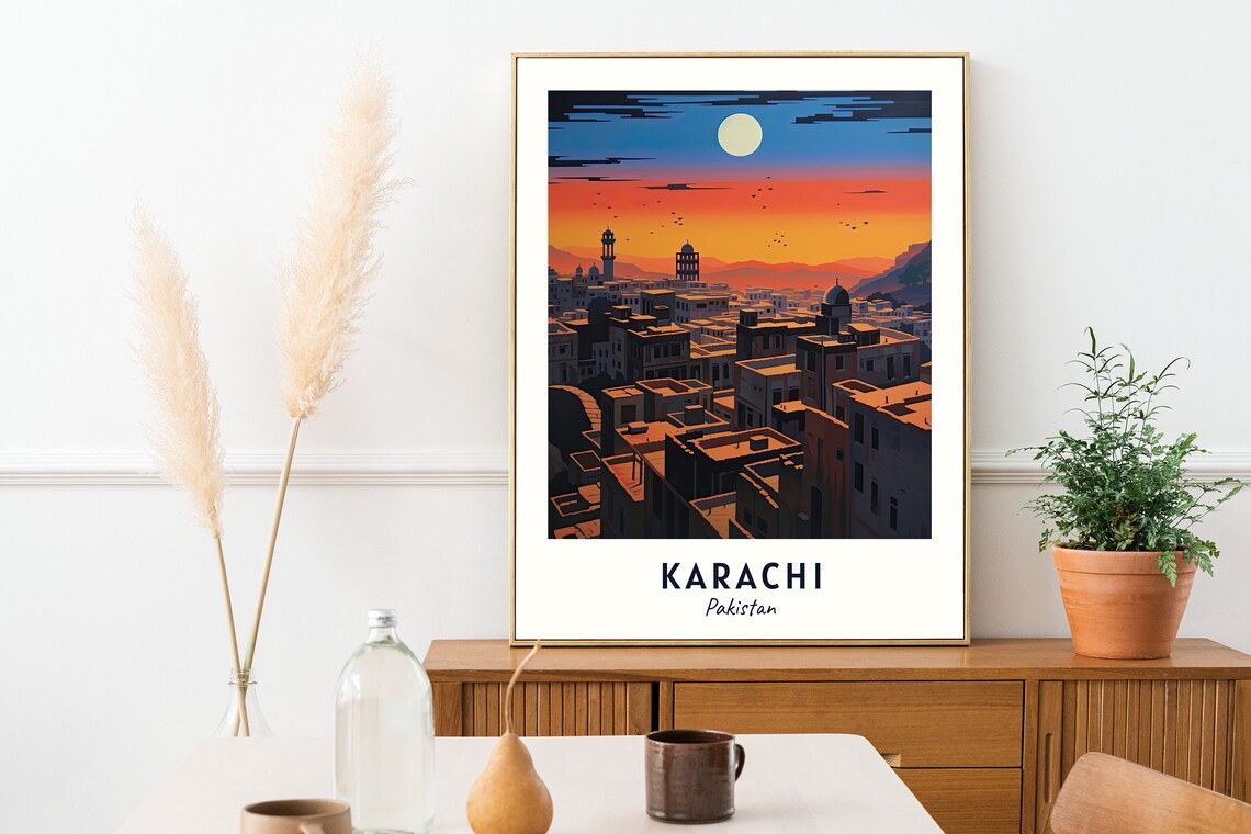 Karachi Travel Poster, Pakistan City Print - Image 2