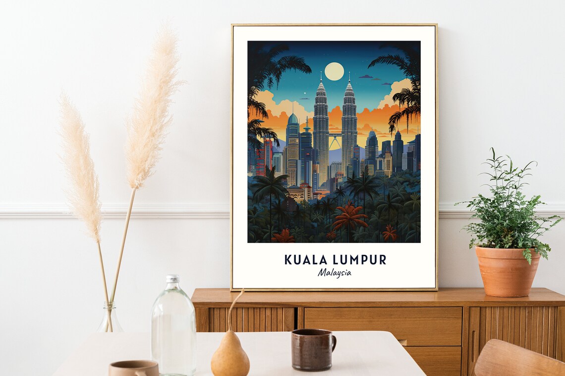 Kuala Lumpur Travel Poster, Malaysia City Print - Image 2