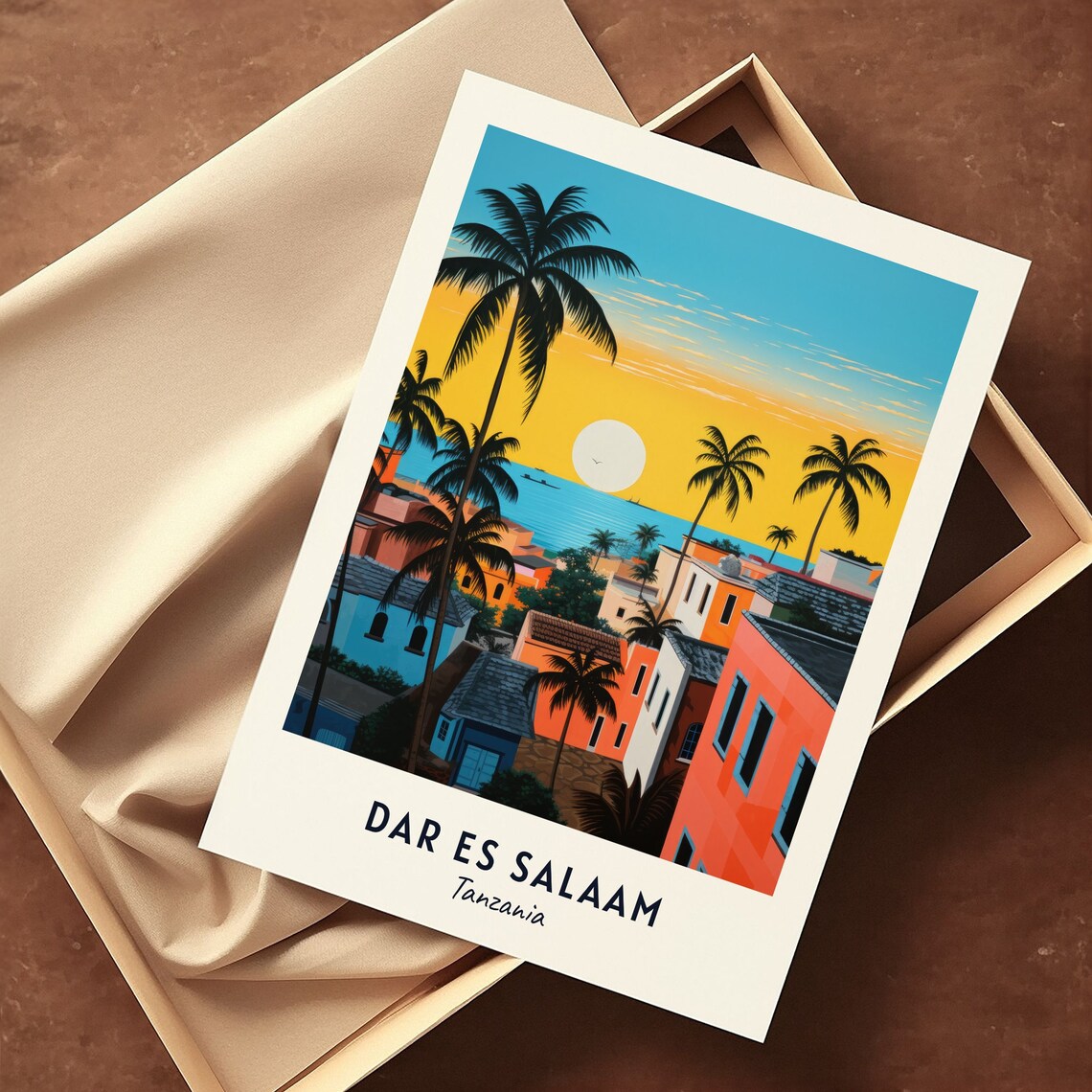 Dar Es Salaam Tanzania Golden Sunset Coastal City Travel Poster - Image 3