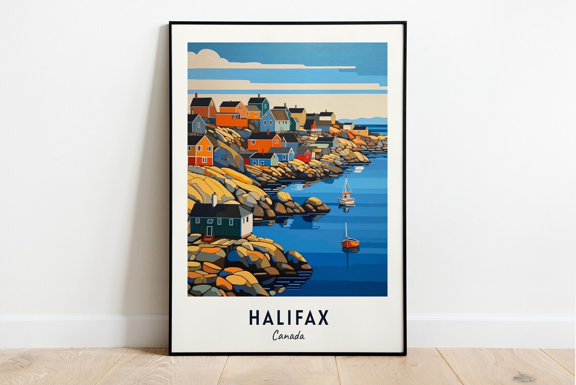 Halifax Canada Travel Poster, City Wall Art Print