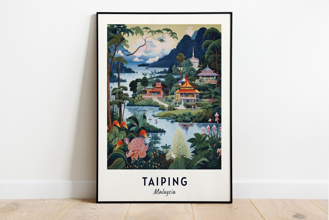Taiping Lake Gardens Travel Poster, Taiping Malaysia