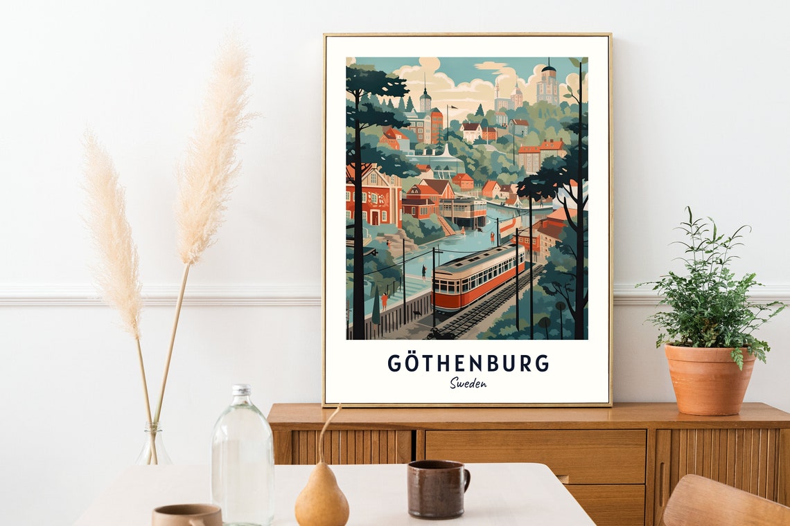 Liseberg Amusement Park Travel Print Wall Art Gthenburg Sweden City Print Liseberg Amusement Park Travel Gift - Image 2