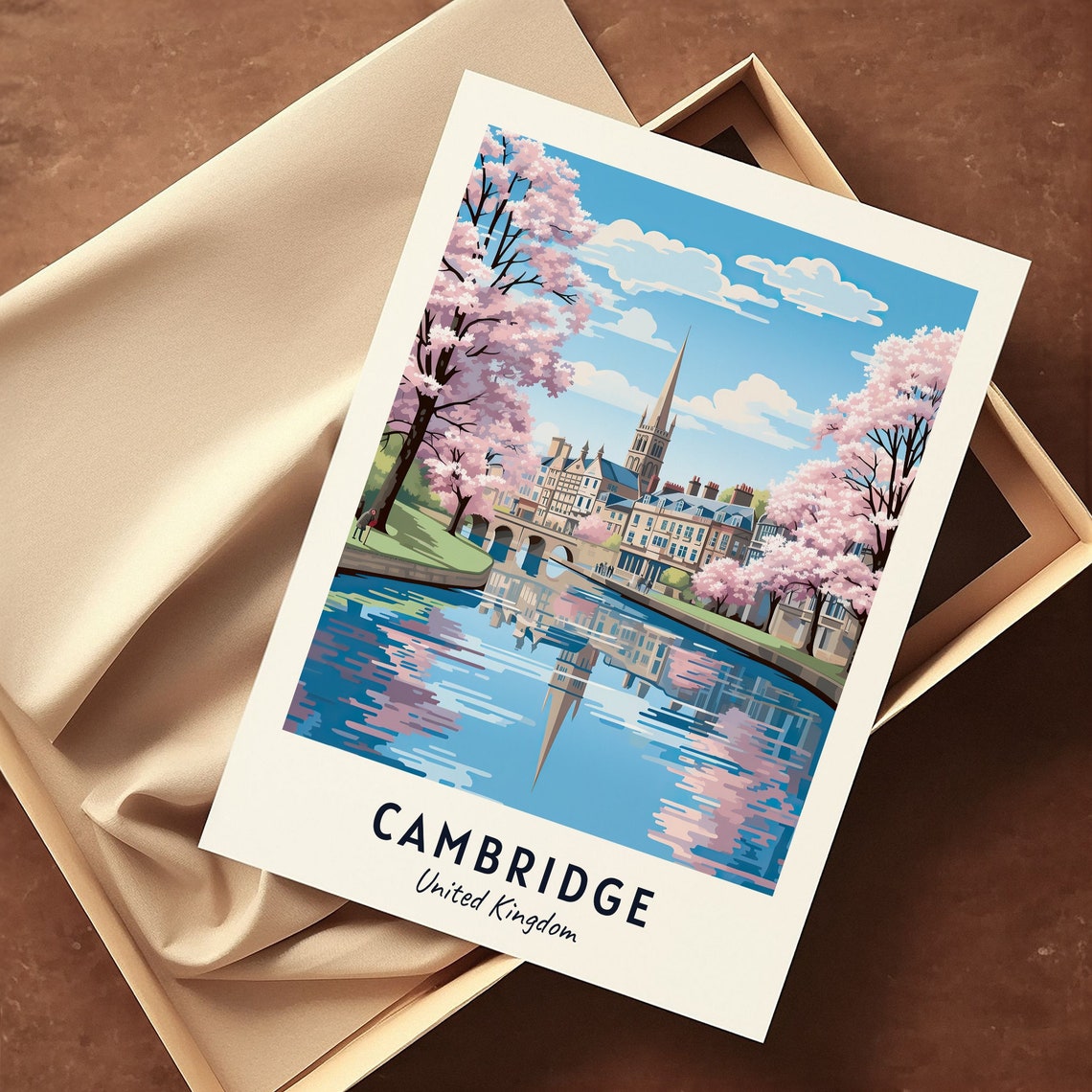 Cambridge City Print Cambridge Travel Poster United Kingdom Travel Gift Cambridge United Kingdom Poster Cambridge Gift - Image 3