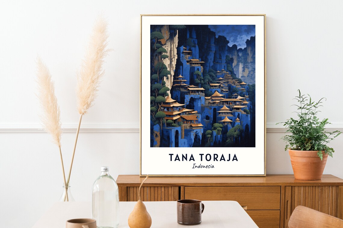 Tana Toraja Cliffside Village Traditional Houses Indonesia Travel Poster - Image 2