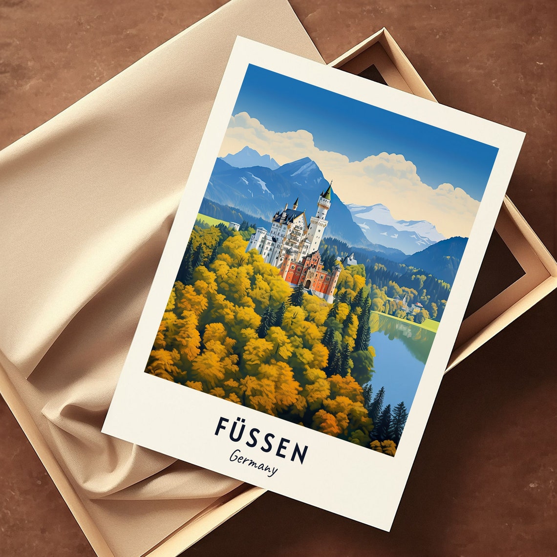 Fssen Travel Print Wall Art Fssen Germany City Print Fssen Travel Gift Fssen City Poster Travel Gift - Image 3